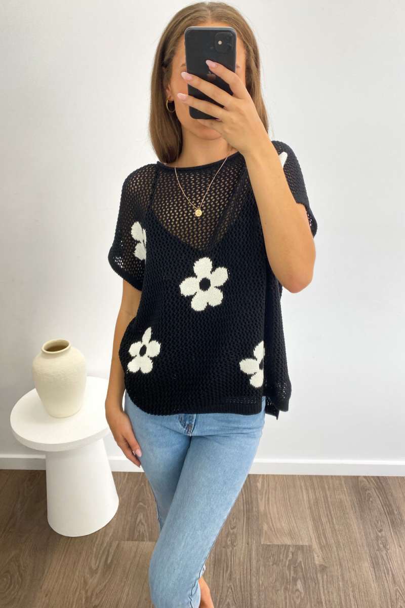 Daisy Crochet Knit Top - Image 14