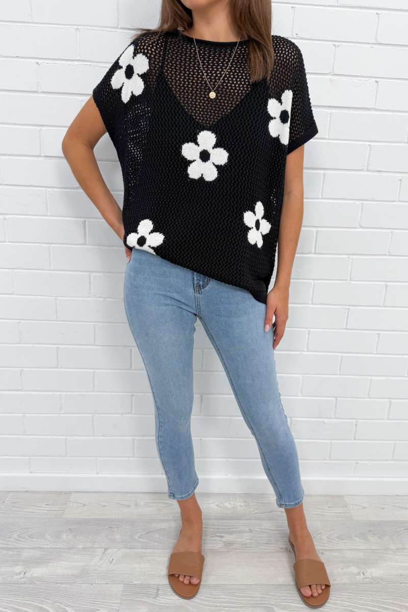 Daisy Crochet Knit Top - Image 10