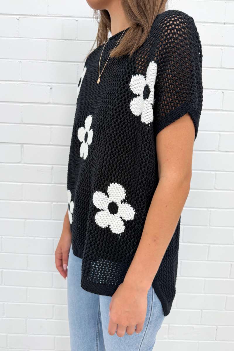 Daisy Crochet Knit Top - Image 11