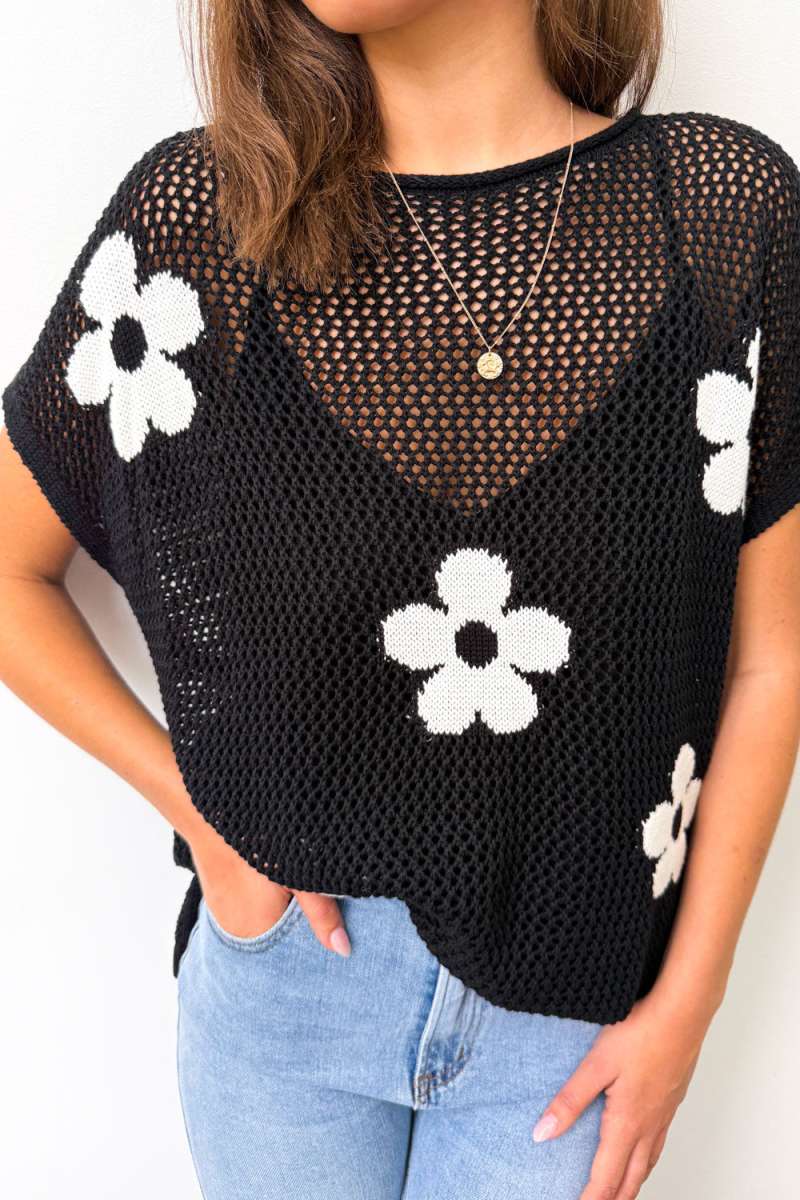 Daisy Crochet Knit Top - Image 9