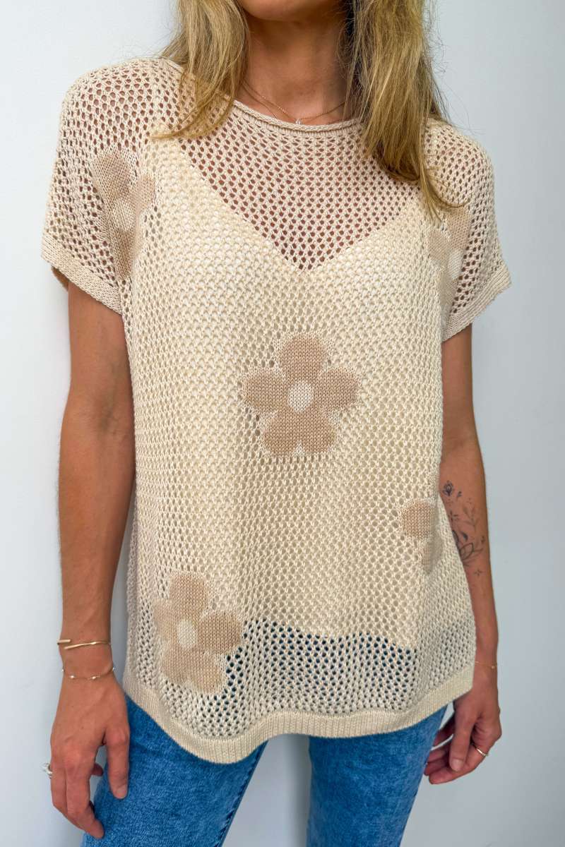 Daisy Crochet Knit Top