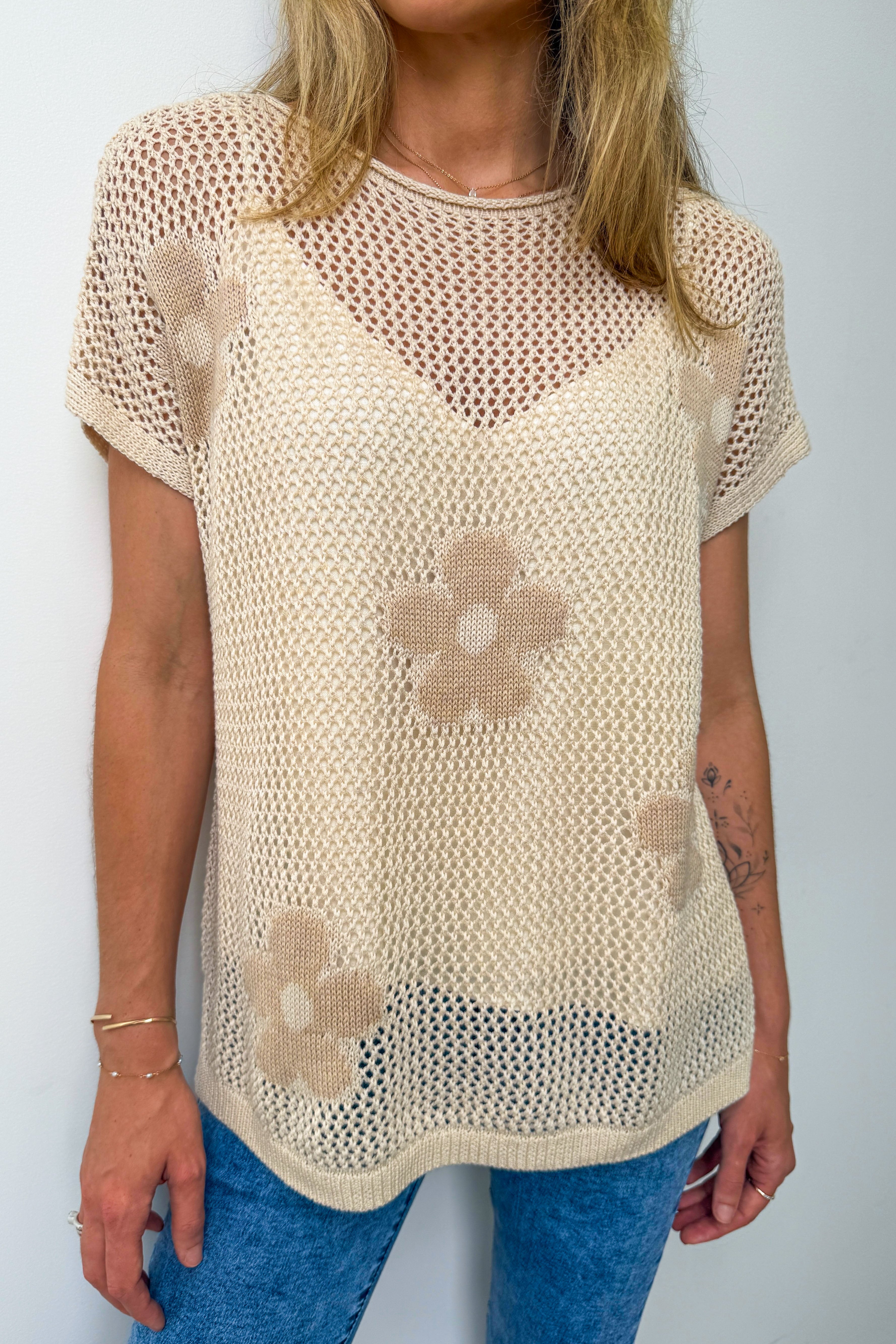 Daisy Crochet Knit Top