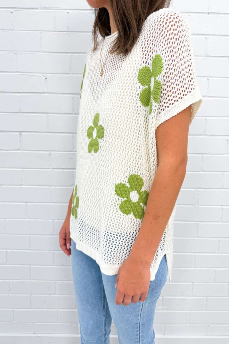 Daisy Crochet Knit Top - Image 4