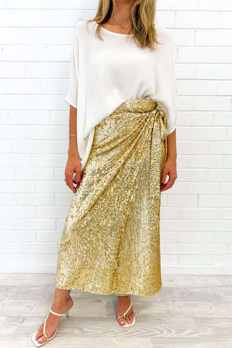 Sequin Wrap Skirt - Image 5