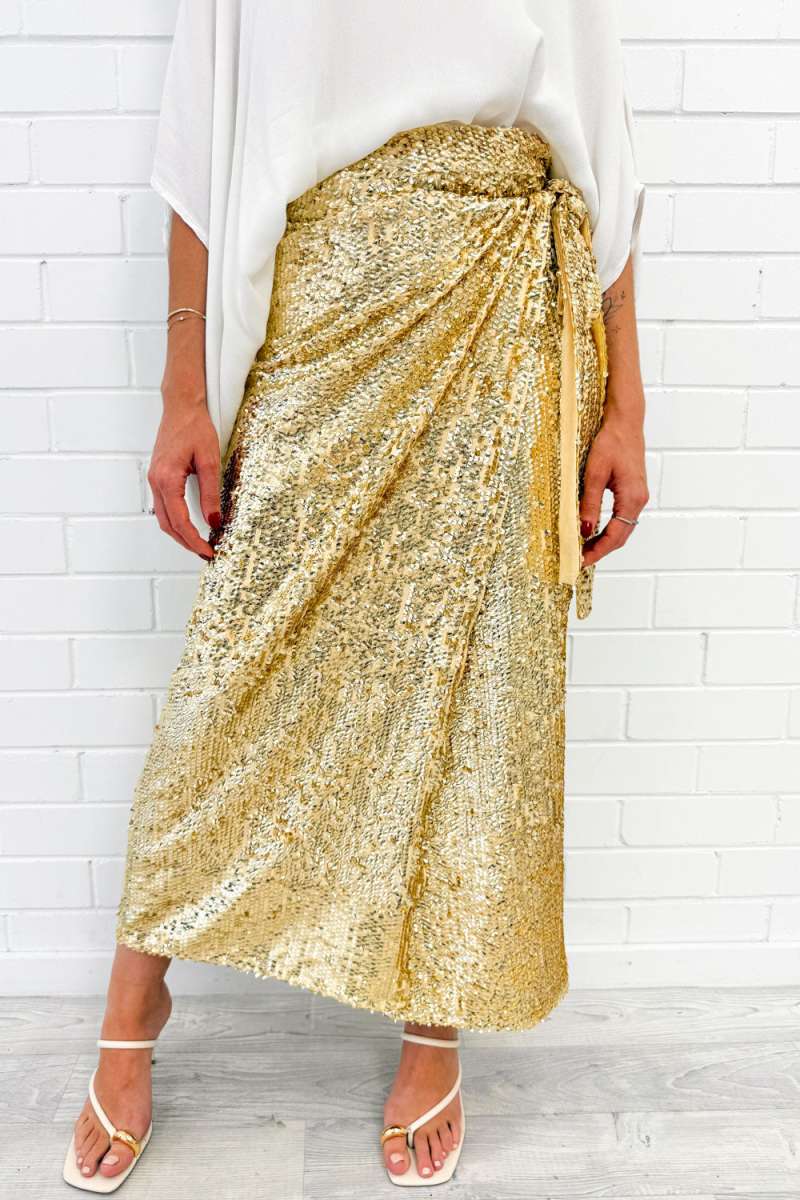 Sequin Wrap Skirt - Image 7