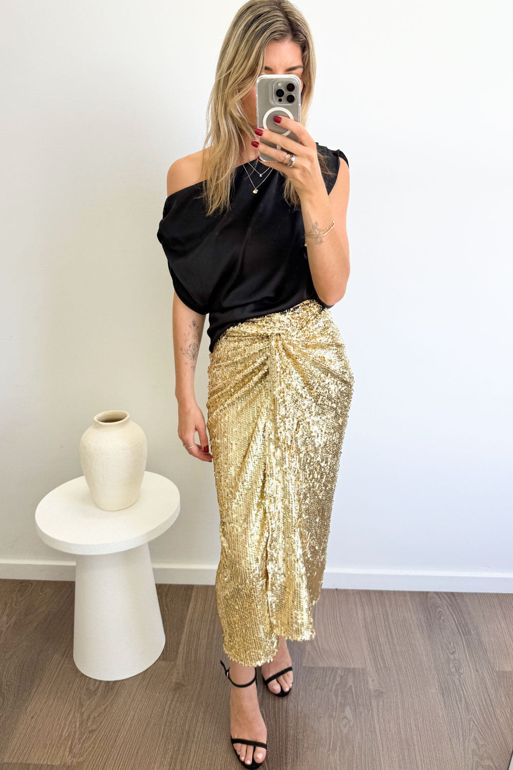 Sequin Wrap Skirt